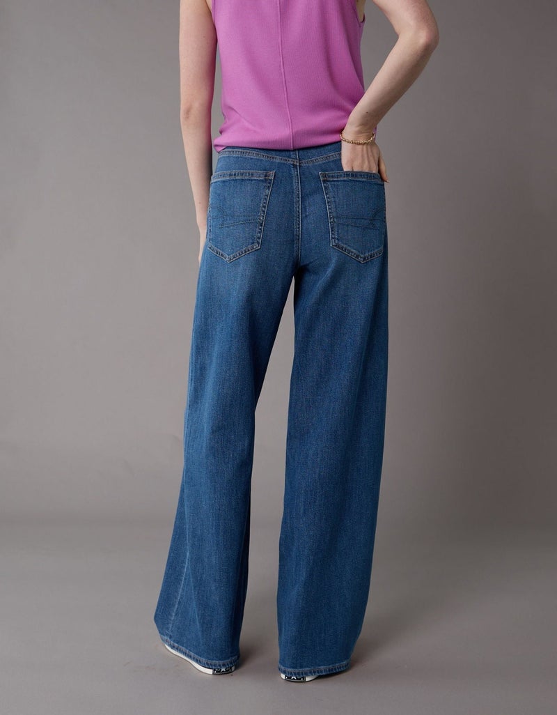 American Eagle AE Dreamy Drapey Stretch Super High-Waisted Baggy Wide-Leg Jean - Image 2