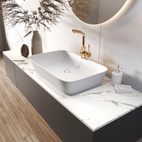 LACHEERY 15.8"x276" Gold White Marble Peel and Stick Countertop Contact Paper Waterproof Self Adhesive Marble Wallpaper for Bathroom Kitchen Counter Contact Paper Marble Vinyl Wrap for Countertops - Image 3
