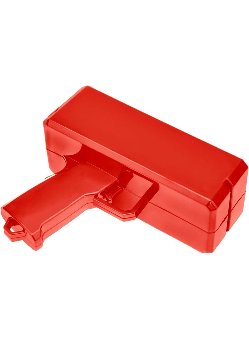 Meetion Money Gun Paper Playing Spary Money Toy Gun, Prop Money Gun with 100 Pcs Play Money Cash Gun Party Supplies Money Gun, multicoloured -Red - Image 5
