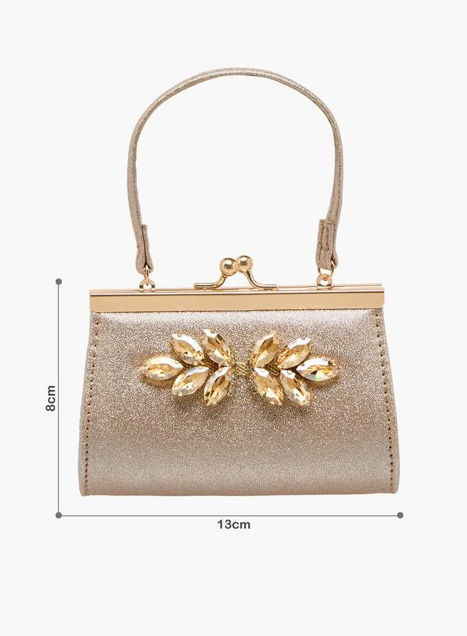 Flora Bella By Shoexpress Flora Bella Stone Embellished Clutch with Handle Ramadan Collection
