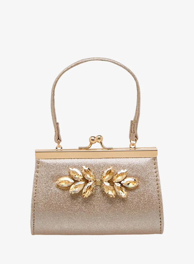 Flora Bella By Shoexpress Flora Bella Stone Embellished Clutch with Handle Ramadan Collection