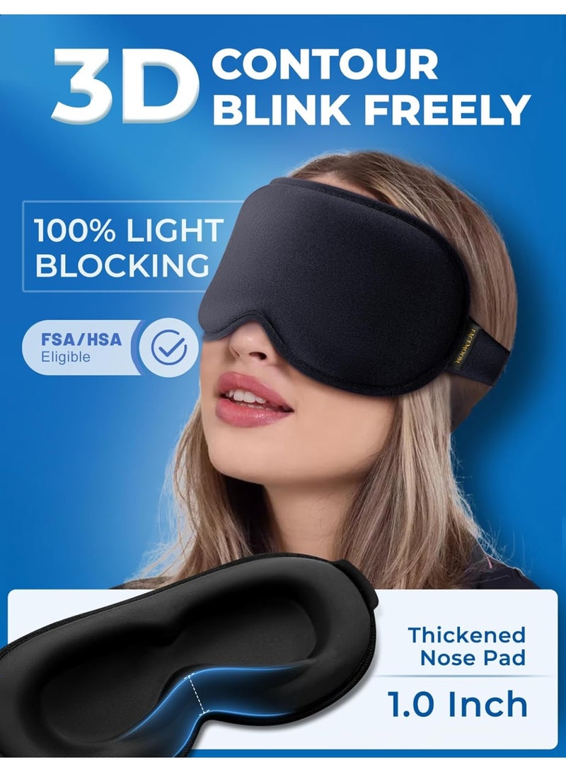 general 3D Cooling Gel Sleep Mask for Women & Men – 6oz Weighted Eye Mask for Sleeping, 100% Blackout, Ice Cold Gel, Migraine & Headache Relief, Eye Care, Deep Relaxation, Airplane Travel Essentials - Image 2