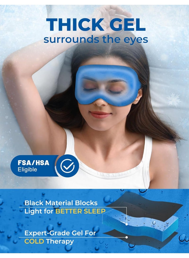 general 3D Cooling Gel Sleep Mask for Women & Men – 6oz Weighted Eye Mask for Sleeping, 100% Blackout, Ice Cold Gel, Migraine & Headache Relief, Eye Care, Deep Relaxation, Airplane Travel Essentials - Image 3