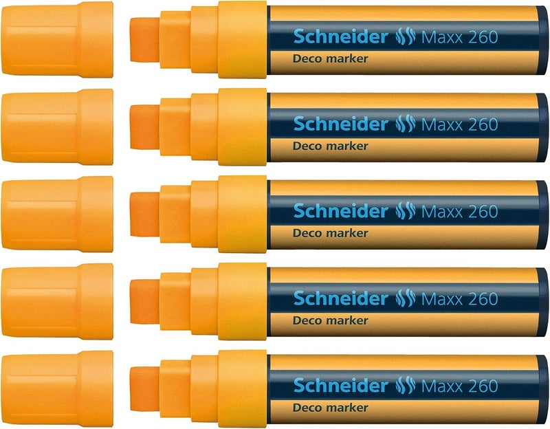 شنايدر قلم زيتي سائل من نوع Schneider Maxx، لون برتقالي، عبوة تحتوي على 5 أقلام - Image 1