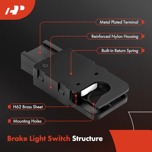 A-Premium Brake Light Switch Lamp Compatible with Chevy Silverado 1500, Suburban 1500 2500, Avalanche, Tahoe & Cadillac Escalade (EXT) & GMC Sierra 1500, Yukon - Replace# 25981009-[4-Pins] - Image 2