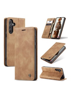 CaseMe Phone Case Compatible with Samsung Galaxy A55 with Card Holder High-end Retro Leather Shockproof Protective Wallet Case  - Image 1