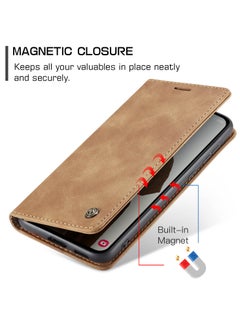 CaseMe Phone Case Compatible with Samsung Galaxy A55 with Card Holder High-end Retro Leather Shockproof Protective Wallet Case  - Image 4