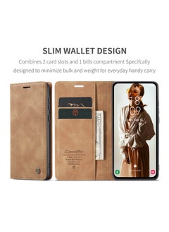 CaseMe Phone Case Compatible with Samsung Galaxy A55 with Card Holder High-end Retro Leather Shockproof Protective Wallet Case  - Image 2
