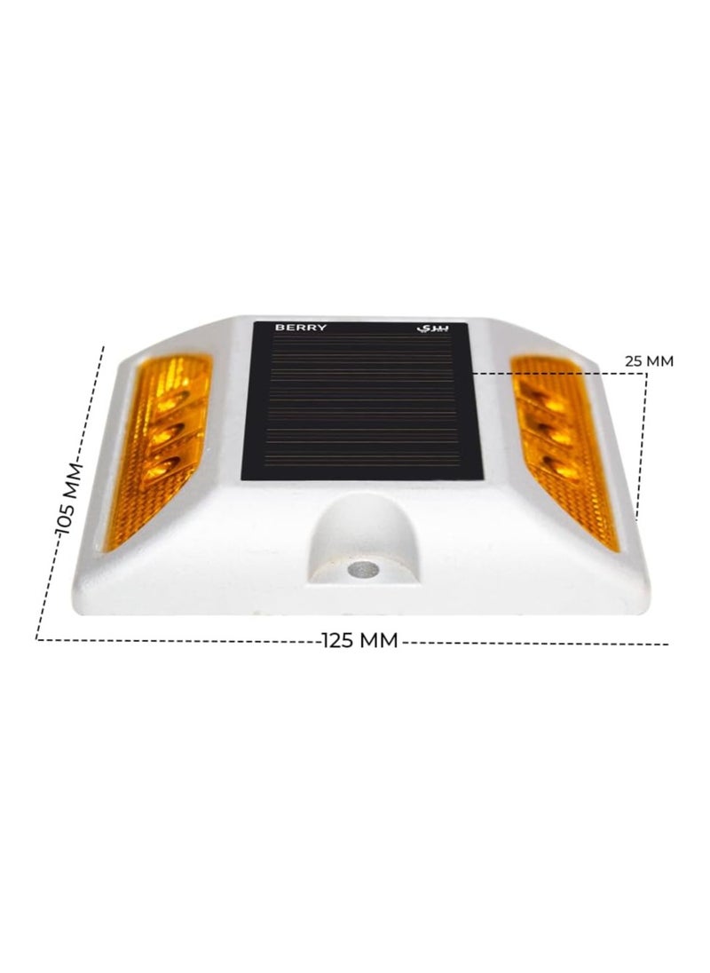BERRY - Berry Aluminum Solar Road Stud Light – Reflective Large Orange Road Marker - Image 1