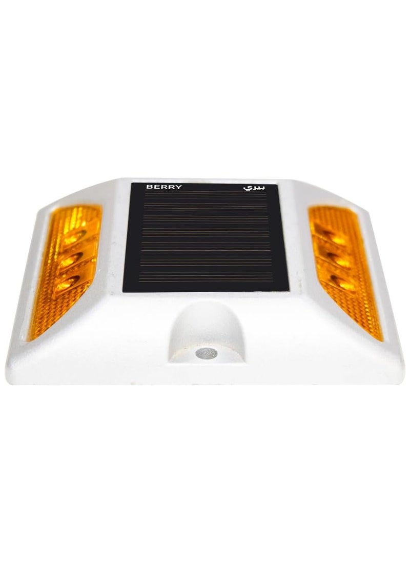 BERRY - Berry Aluminum Solar Road Stud Light – Reflective Large Orange Road Marker - Image 1