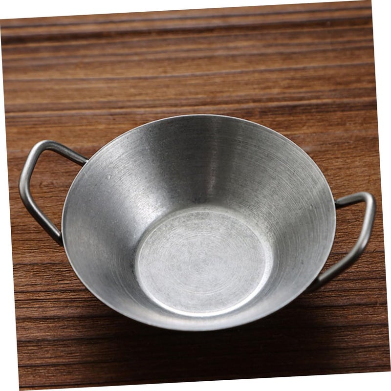 Stainless Steel Sauce Dish with Handle Retro Condiment Bowl for Home Restaurant Barbecue - Image 3