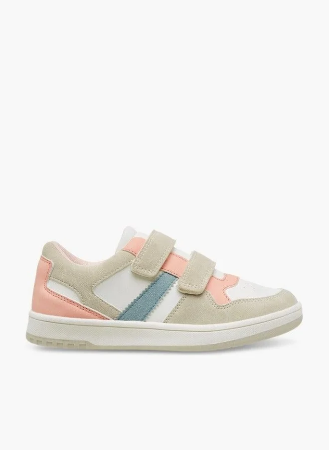 Colourblock Sneakers with Hook and Loop Closure