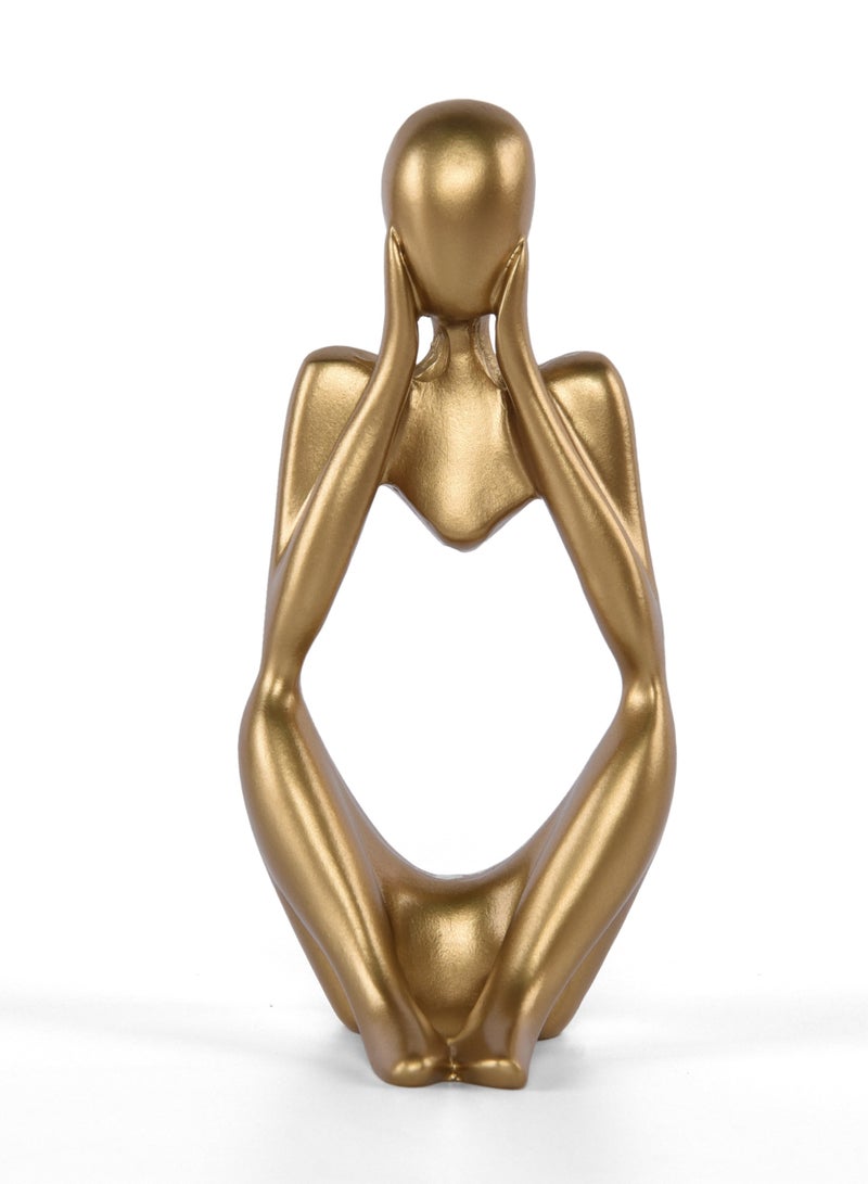 3pcs set Gold Decor Thinker Statue Abstract Art Sculpture Ideal For Home Decor Modern Office Desktop Shelf Bookshelf - Image 4