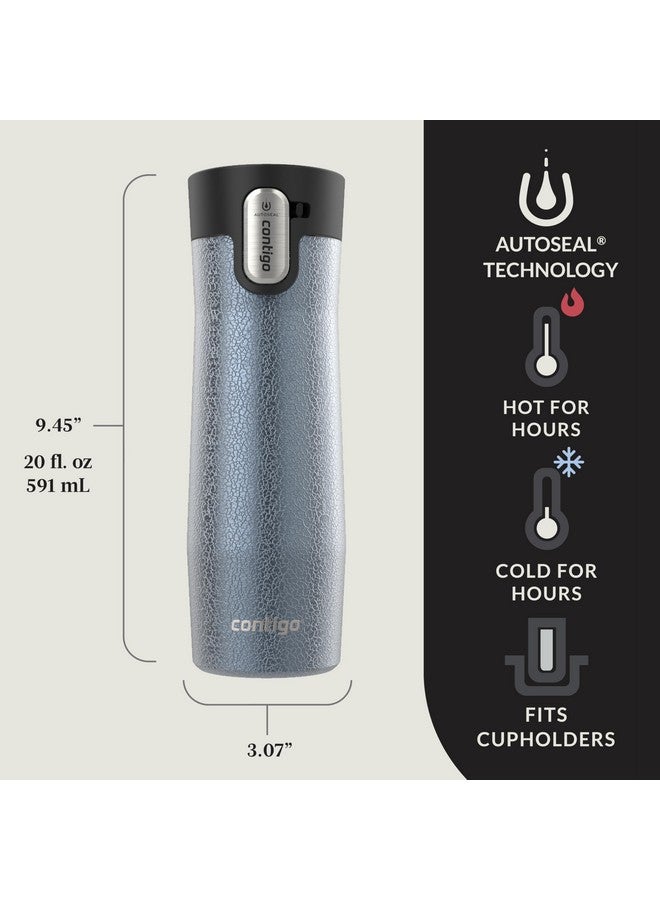 Contigo® AUTOSEAL® West Loop Vacuum-Insulated Stainless Steel Travel Mug with Easy-Clean Lid, 20 oz, 2 pack, Crystal Lakeside; Crystal Agave - Image 2