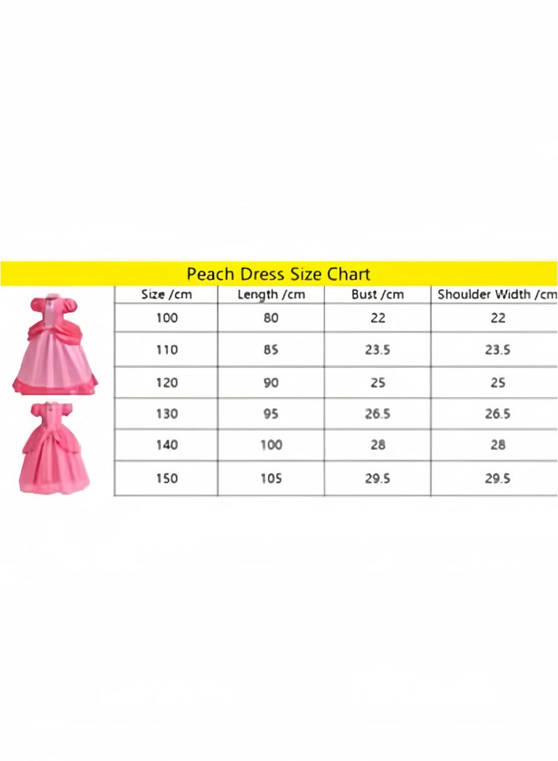 GGEROU Princess Peach Costume Dress for Girls cosplay Halloween Party Dress Up princess peach Dress - Image 5