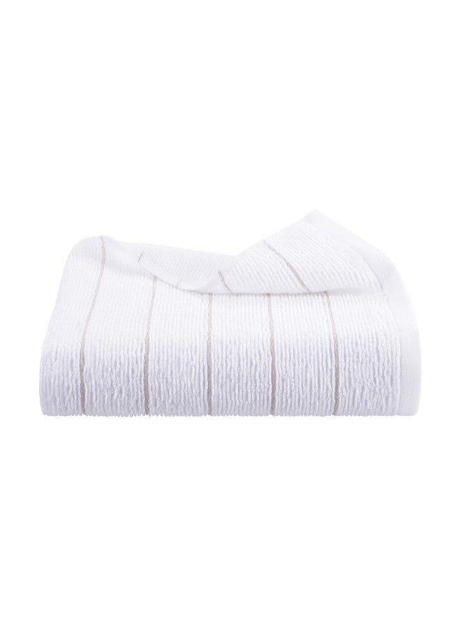 Martex Restore Slub Stripe Bath Towel - Soft, Absorbent, Moisture-Wicking and Quick to Dry - Lightweight for Everyday Use - Comfortable Feel with Convenient Loop for Hanging - 30" x 56" - White - Image 1