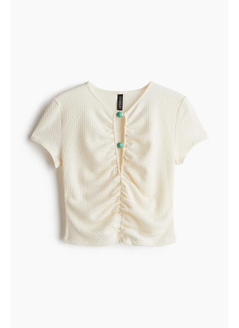 H&M Bead-detail ruched top