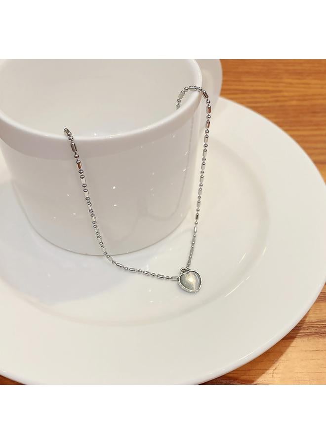 Korean Style Style Titanium Steel Necklace Girls High-end All-match Niche Pearl Clavicle Chain Pendant Accessories 