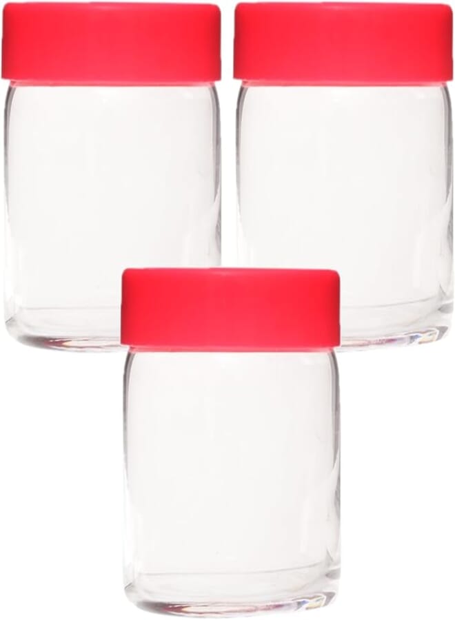 LAV NOVO 382 Glass Storage Jars / 3 Pcs / 290 cc - 9 Oz/Elegant design, Trusted Brand, Attractive shape of Sugar, Powder, Grains, Seeds, Cereals, food