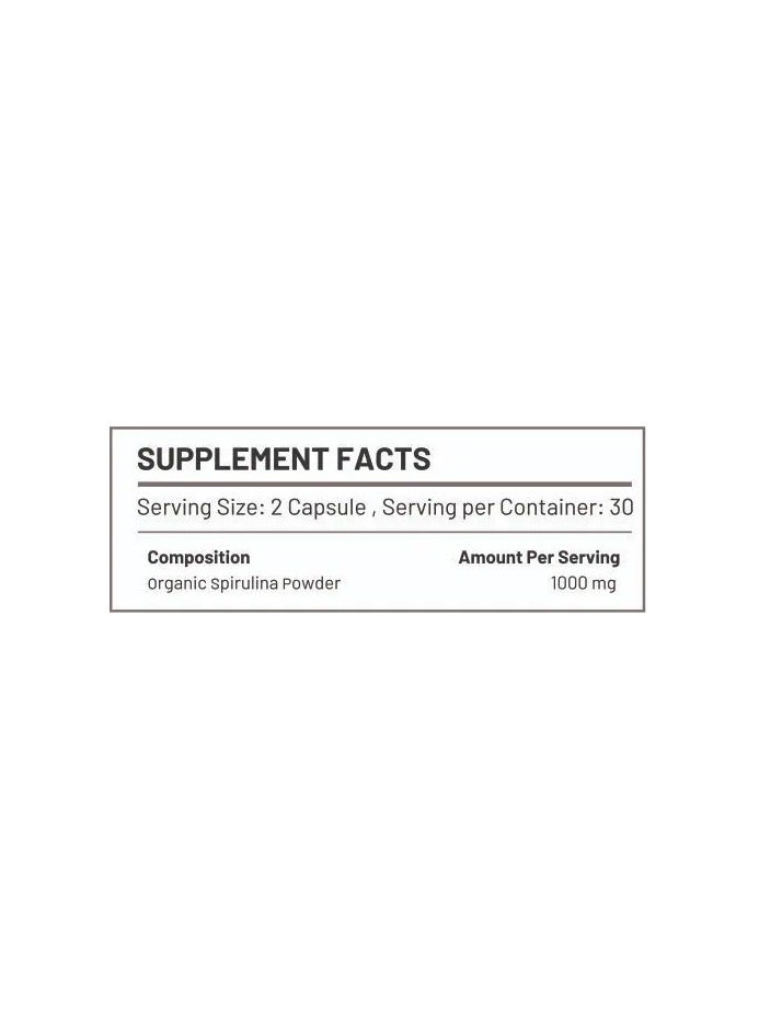 RoyalCare Spirulina Capsule 1000mg - 60 Capsules - Image 2