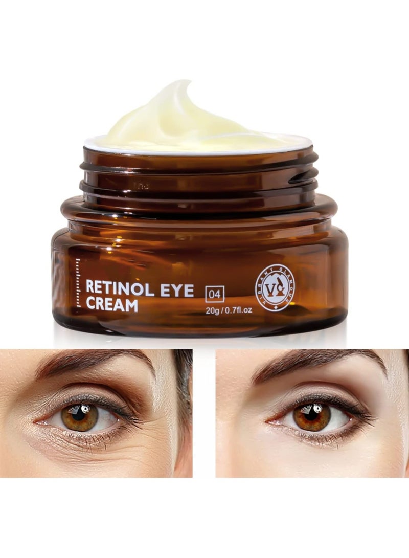 Vibrant Glamour VIBRANT GLAMOUR Retionol Eye Cream Dark Circles Fade Fine Lines Remove Eyes Bags Anti-Wrinkle Firming Brighten Skin 20g - Image 1