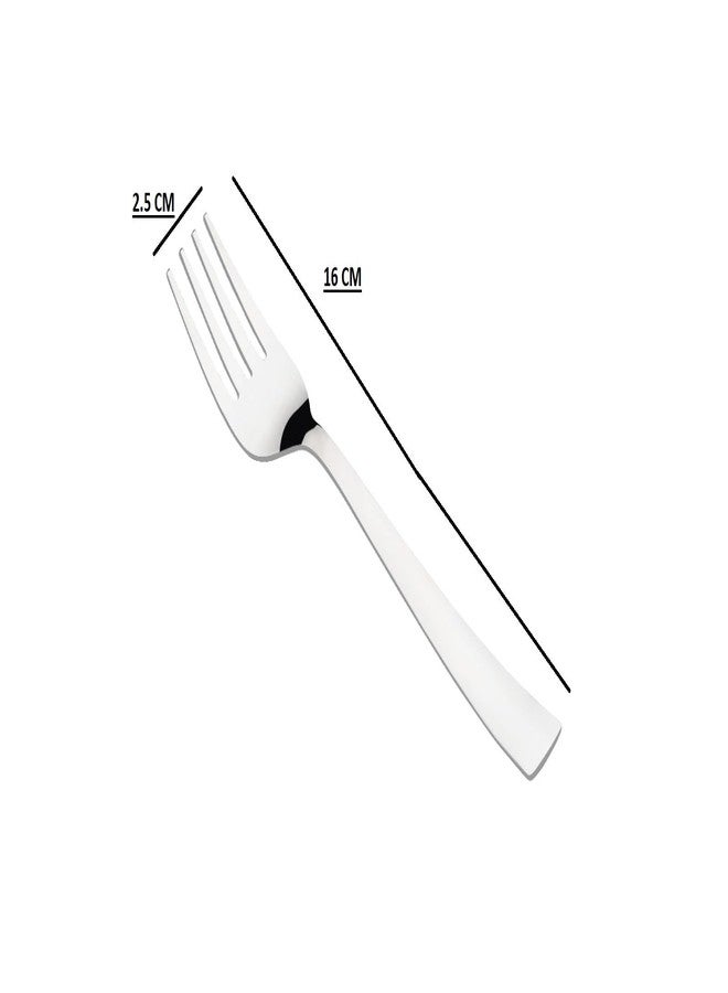 easy root Stainless Steel Fork Set for Home Kitchen & Restaurant Cutlery- (Length 16cm-1.4mm Thickness)-Everyday Use (6) - Image 2