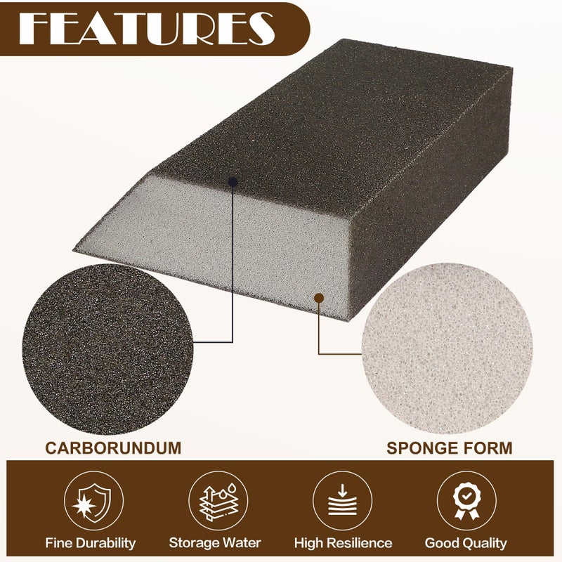 Jamiikury 120 Grit Angled Sanding Blocks, Jamiikury Fine Sponge Sand Block Washable and Reusable, Wet & Dry Sandpaper Block for Wood Metal Drywall and Furniture Paint - Pack of 8 - Image 3