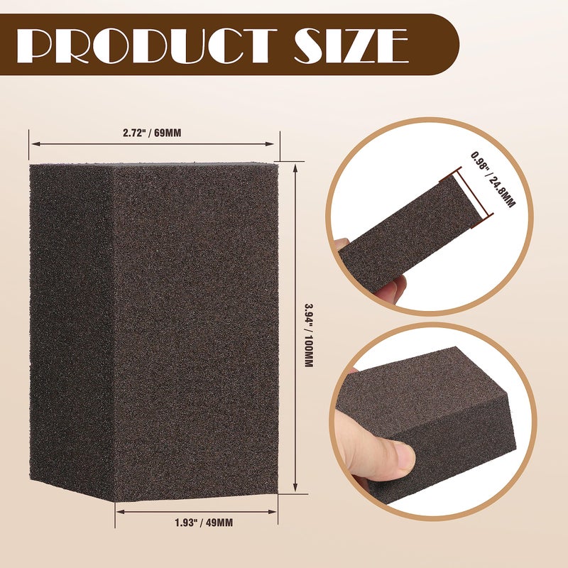 Jamiikury 120 Grit Angled Sanding Blocks, Jamiikury Fine Sponge Sand Block Washable and Reusable, Wet & Dry Sandpaper Block for Wood Metal Drywall and Furniture Paint - Pack of 8 - Image 5