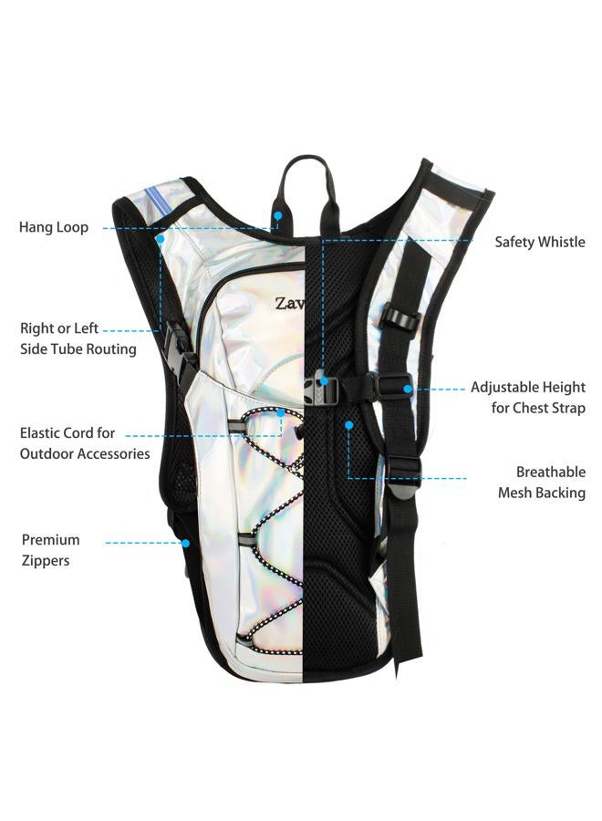 Zavothy Hydration Backpack Lightweight Water Backpack for Cycling Running Hydration Pack Hiking Backpack with 2L Water Bladder White - Image 3