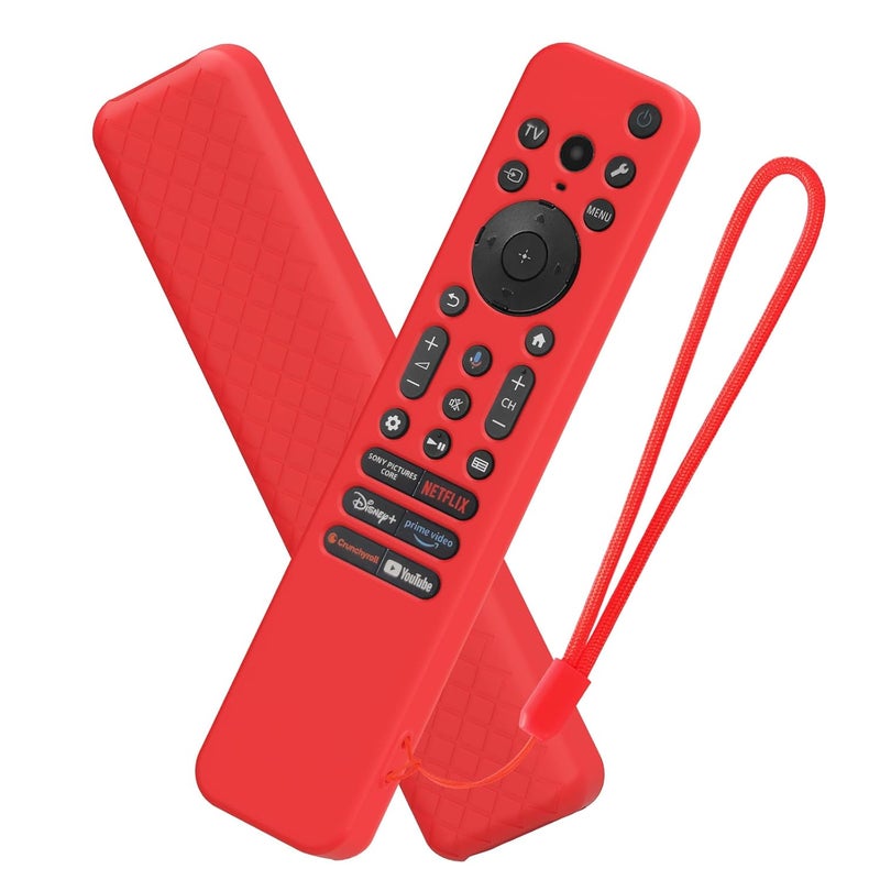 Cotbolt Silicone Cover Case Compatible with Sony Bravia Smart Tv 2023 2024 2025 Voice Remote RMF-TX910U (Red) [Remote NOT Included] - Image 1