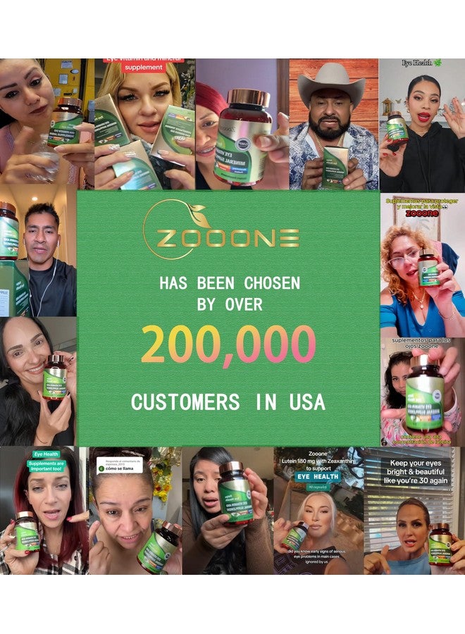 zooone zooone- 60pcs Lutein Eye Vitamins Supplement Nutritional Supplement for Macular Health & Dry Eye Support, Contains Lutein, Zinc, Vitamins C/E & Zeaxanthin  - Image 3