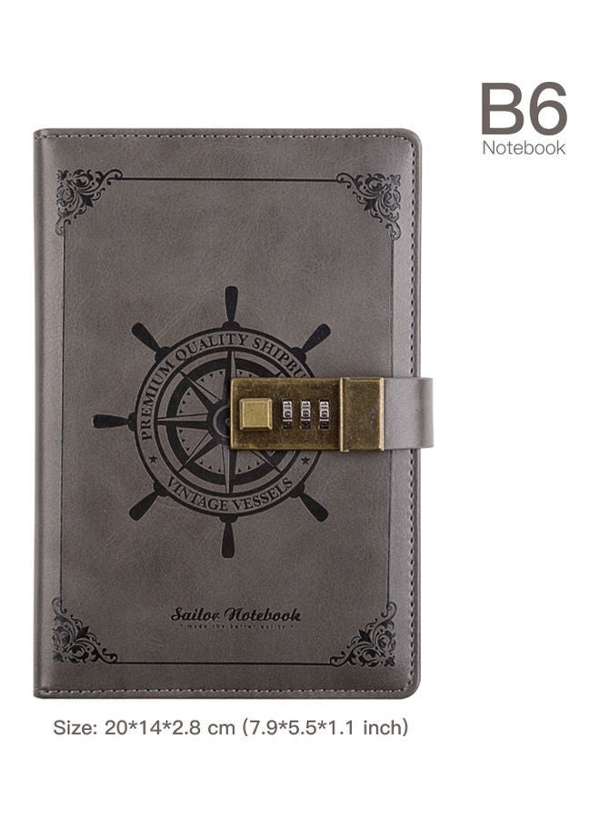 نيبمينينت دفتر يوميات كلاسيكي مزود بقفل مقاس B6 مكون من 112 صفحة رمادي - Image 2