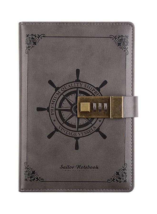 نيبمينينت دفتر يوميات كلاسيكي مزود بقفل مقاس B6 مكون من 112 صفحة رمادي - Image 1