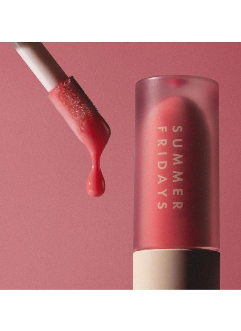 SUMMER FRIDAYS Dream Lip Oil - Tinted Lip Oil with Moisturizing Sheer Coverage, High-Shine and Deep Hydration - Non-Sticky Formula for Long-Lasting Softness - Pink Cloud (0.15 Oz)  - Image 5