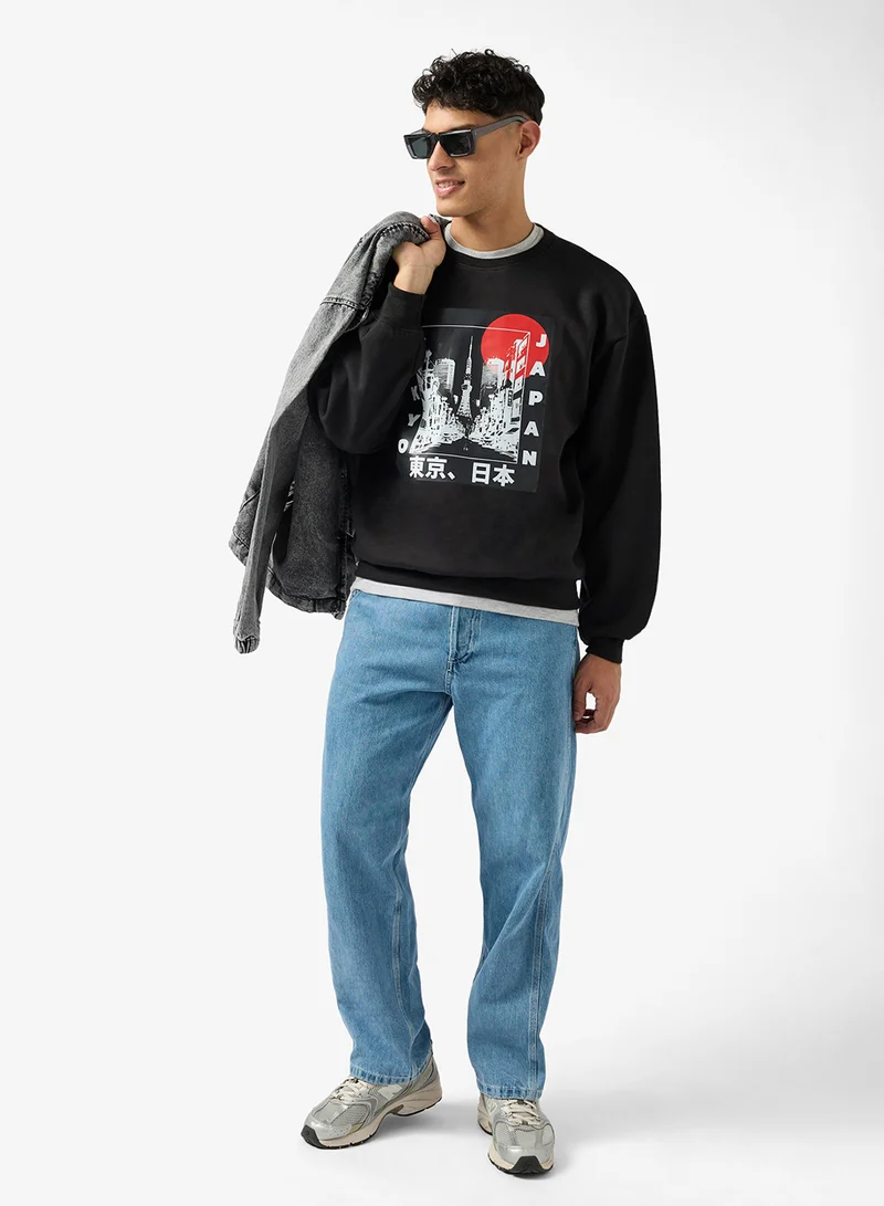 سفنتي فايف Front Graphic Print Sweatshirt