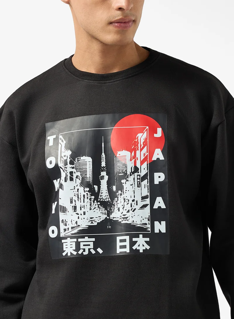 سفنتي فايف Front Graphic Print Sweatshirt