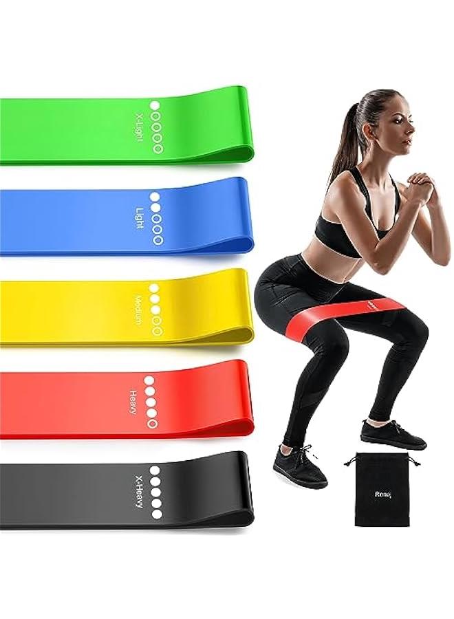 Generic Resistance Bands for Working Out, Elastic Exercice Loop Bands for Physical Therapy, Yoga Starter Set of Stretch Bands for Booty Legs, Pilates Flexbands  - Image 1