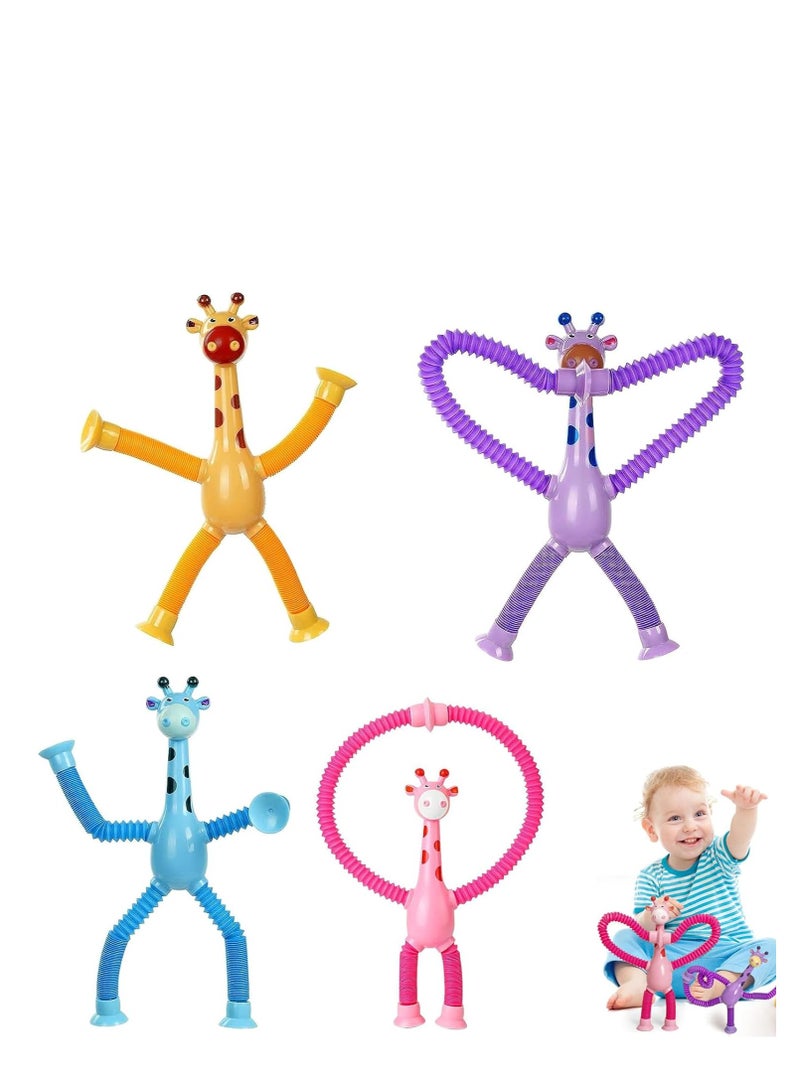 Telescopic Suction Cup Giraffe Toy – Sensory Giraffe Toy, Suction Cup Toy for Kids, Plush Giraffe Animal, Anti-Stress Funny Educational Toy – 1 Piece (Color and Shape May Vary)  - Image 1