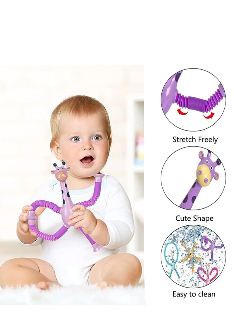 Telescopic Suction Cup Giraffe Toy – Sensory Giraffe Toy, Suction Cup Toy for Kids, Plush Giraffe Animal, Anti-Stress Funny Educational Toy – 1 Piece (Color and Shape May Vary)  - Image 2