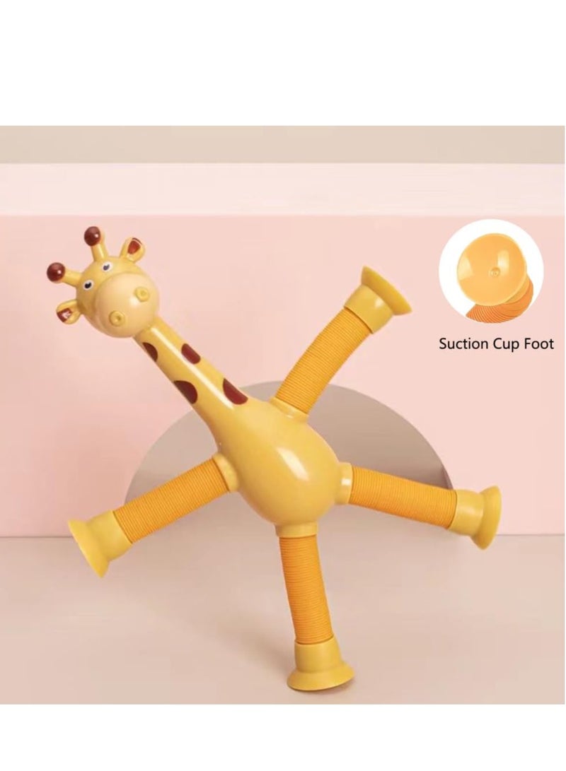 Telescopic Suction Cup Giraffe Toy – Sensory Giraffe Toy, Suction Cup Toy for Kids, Plush Giraffe Animal, Anti-Stress Funny Educational Toy – 1 Piece (Color and Shape May Vary)  - Image 3