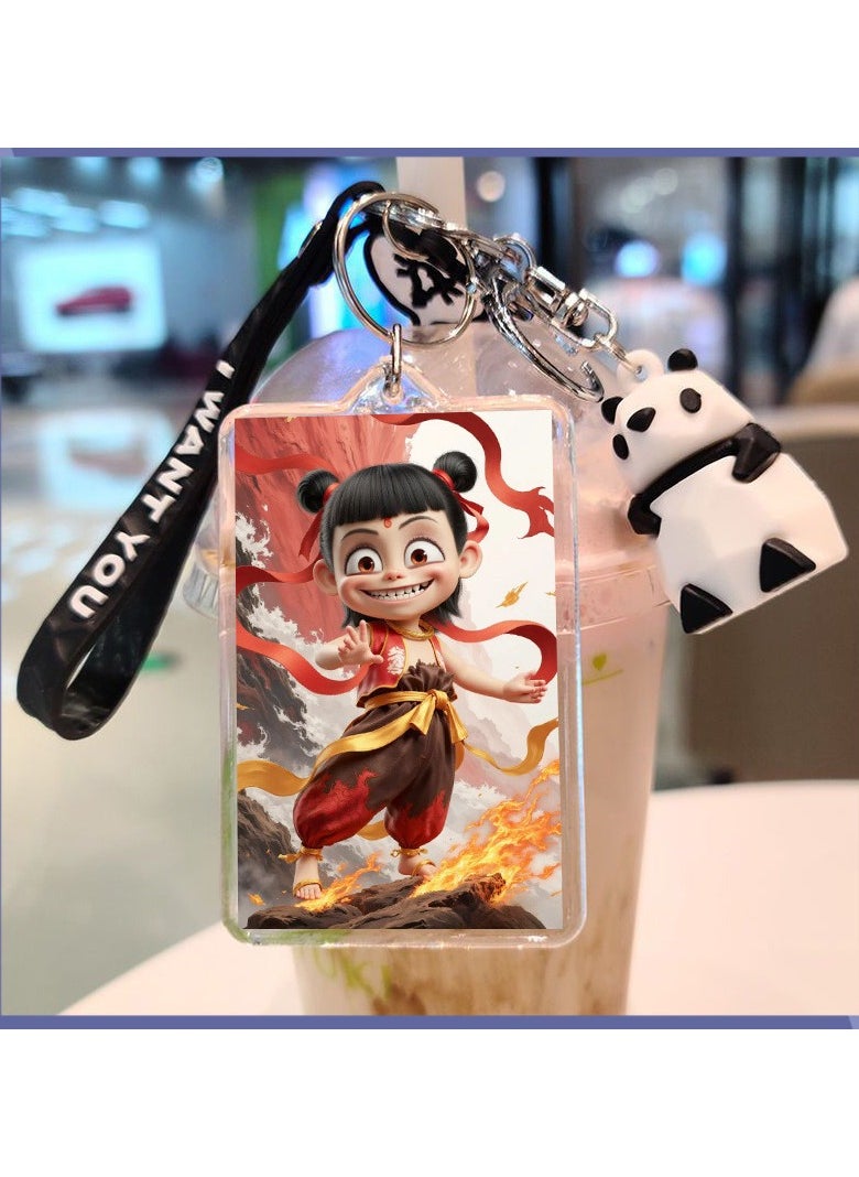 KUYING - Ao Bing Xiao Ne Zha keychain Picture DIY Double-sided Production - Image 1