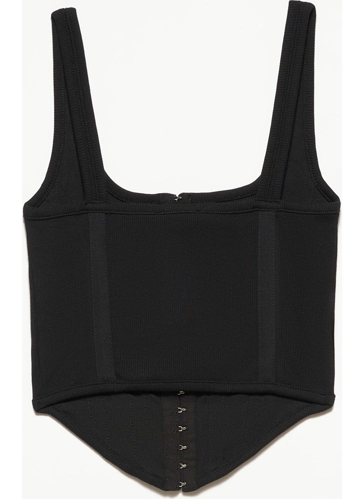 Dilvin 3791 Corset Top-Black  - Image 2