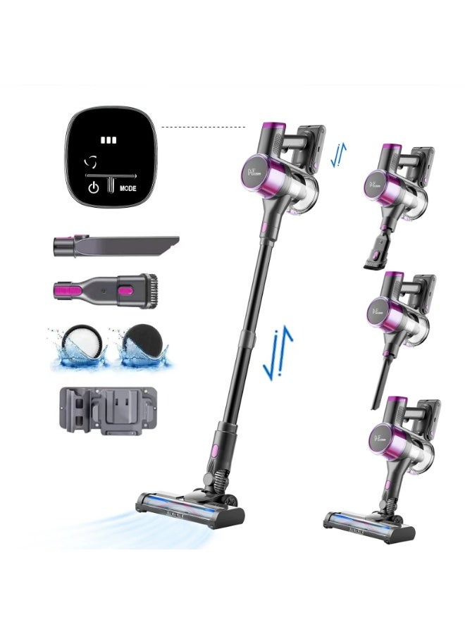 Panda Cordless Stick Vacuum Cleaner with Dual Brush Head, 90 Mins Max Runtime, 200AW, 38000Pa, Hepa 5 Layer 99.9% Filtration, Powerful Rechargeable Vacuum for Hard Floor 350.0 W R20 Black - Image 1