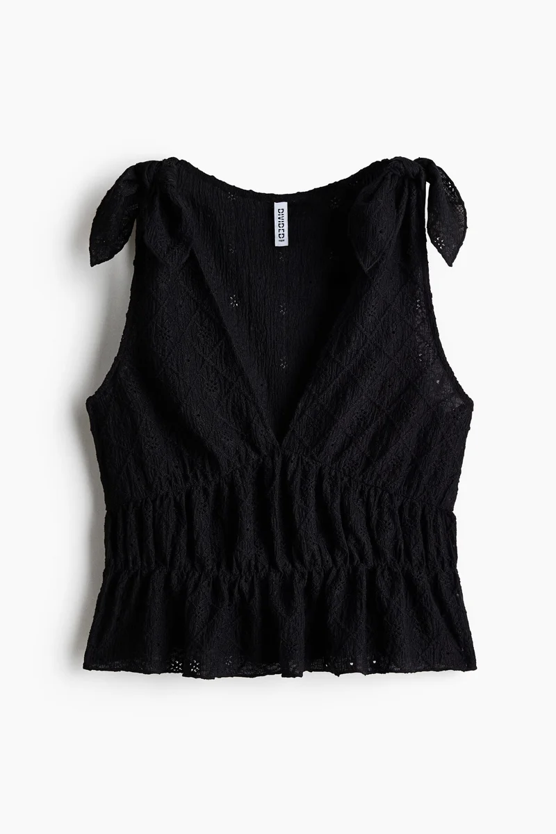 H&M Pointelle jersey top