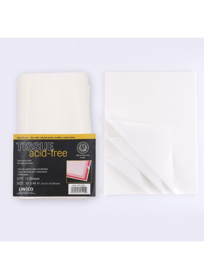 Lineco Lineco, Acid-Free Unbuffered Interleaving Tissue Paper for Storage, 30 x 40 Inches, Protect and Separate Prints, Documents, Letters, Newspaper (Pack of 12)  - Image 4