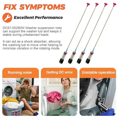 Beaquicy 2025 UPGRADED DC97-05280W Washer Suspension Rods Fit for Samsung Washer wa50r5400av/us, wa400pjhdwr/aa, wa45h7000aw/02, wa456drhdsu/aa, wa50r5200aw/us, wa422prhdwr/aa, wa54m8750av/a4 by Beaquicy - Image 4