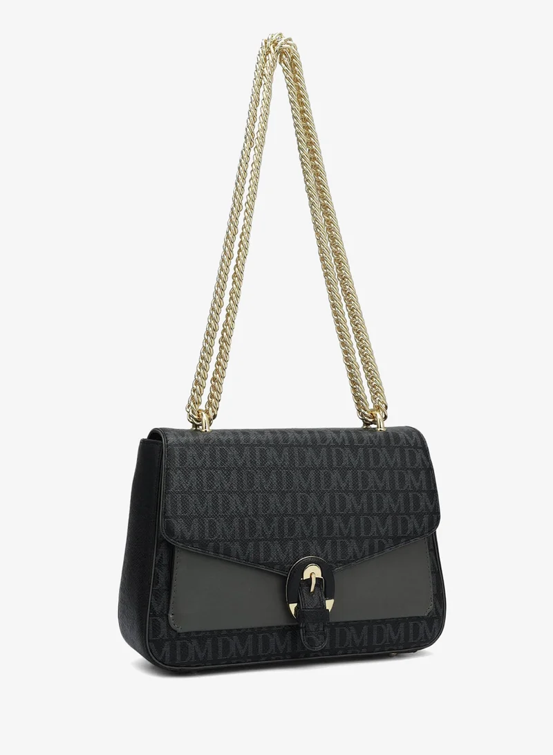 دا ميلانو Genuine Leather Black Sling Bag