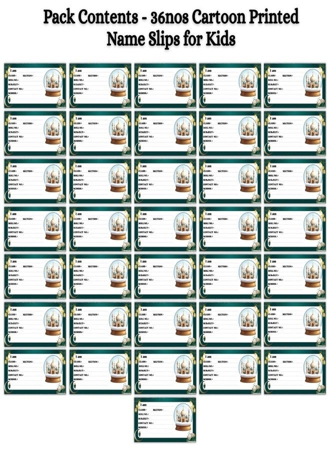 AanyaCentric 36no Cartoon Printed Name Sticker for Kids | 4 x 2 inch | Self Fill in Sticky School Labels for Book Register Copy - Image 2