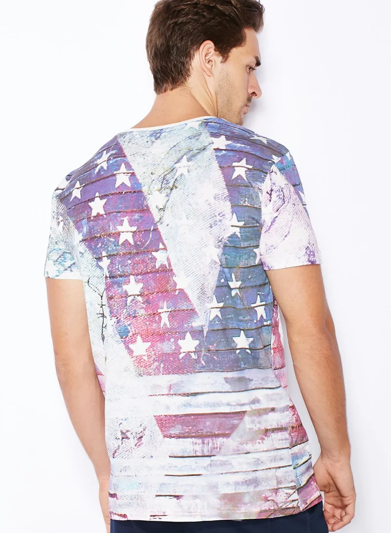 !Solid Ramsey Star Print T-Shirt