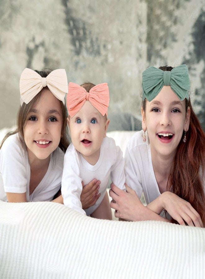 CAVETEE 6 PCS Bow Headband for Baby Girls, Cute Toddler Hair Band Soft & Elastic Hair Accessories for Girls - Image 4